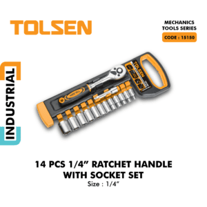 14 PCS 1/4" RATCHET HANDLE WITH SOCKET SET